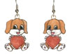 valentine puppy earrings
